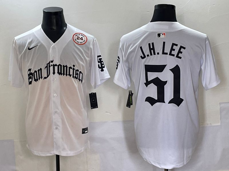 Men 2025 San Francisco Giants 51 J.H.Lee White Five generations Joint Name Nike MLB Jersey style 10